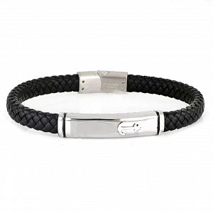 Βραχιόλι Από Δέρμα Και Ατσάλι Με Άγκυρα TU29942