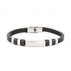Βραχιόλι Από Δέρμα Και Ατσάλι TU29952