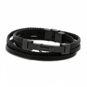 Βραχιόλι Από Δέρμα Και Ατσάλι Με Άγκυρα TU29958