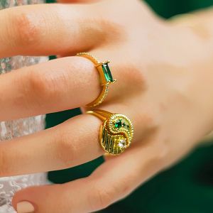 Δαχτυλίδι Από Ορείχαλκο Επιχρυσωμένο 24K Με Ying Yang   NI37266