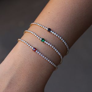 Βραχιόλι Ριβιέρα 2mm Από Ατσάλι Επιχρυσωμένο TU29821