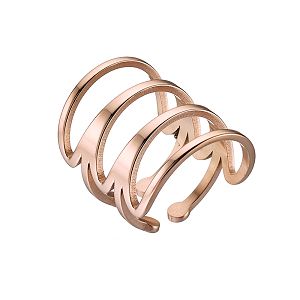Δαχτυλίδι Από Ανοξείδωτο Ατσάλι Ροζ Επιχρυσωμένο AS30229