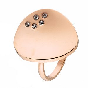 Δαχτυλίδι Από Ανοξείδωτο Ατσάλι Ροζ Επιχρυσωμένο AS30241