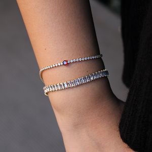 Βραχιόλι Ριβιέρα 2mm Από Ατσάλι Επιχρυσωμένο TU29821