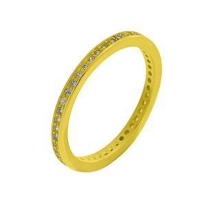 Δαχτυλίδι Από Ασήμι 925 Επιχρυσωμένο Βέρα Με Ζιργκόν PS30826