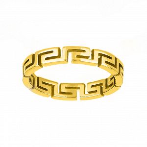 Δαχτυλίδι Από Ατσάλι Επιχρυσωμένο Με Μαίανδρο TU30944