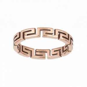 Δαχτυλίδι Από Ατσάλι Ροζ Επιχρυσωμένο Με Μαίανδρο TU30945