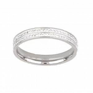 Δαχτυλίδι Βέρα Από Ατσάλι Με Κρύσταλλα TU30946