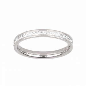 Δαχτυλίδι Βέρα Από Ατσάλι Με Κρύσταλλα TU30955