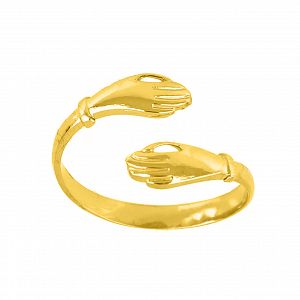 Δαχτυλίδι Αγκαλιά Από Ατσάλι Επιχρυσωμένο TU30977