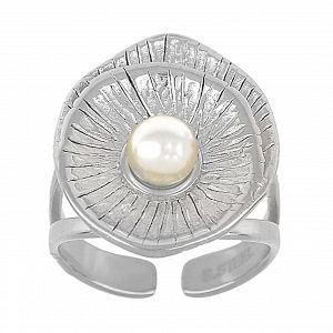 Δαχτυλίδι Από Ατσάλι Μαργαριτάρι TU30978