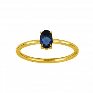 Δαχτυλίδι Μονόπετρο Από Ατσάλι Επιχρυσωμένο TU30987