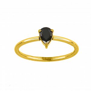 Δαχτυλίδι Μονόπετρο Από Ατσάλι Επιχρυσωμένο TU30989