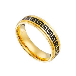 Δαχτυλίδι Βέρα Από Ατσάλι Επιχρυσωμένο Με Μαίανδρο AS31059