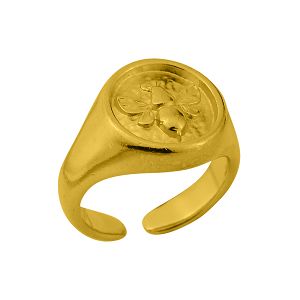 Δαχτυλίδι Από Ορείχαλκο Επιχρυσωμένο Με Μέλισσα PF34131