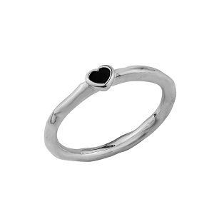 Δαχτυλίδι Από Ορείχαλκο Επαργυρωμένο Με Καρδιά PF34326