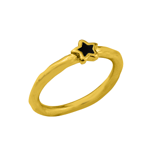Δαχτυλίδι Από Ορείχαλκο Επιχρυσωμένο 24Κ Με Αστέρι PF34333