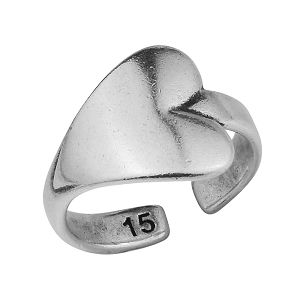 Δαχτυλίδι Από Ορείχαλκο Επαργυρωμένο Με Καρδιά PF34342