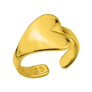 Δαχτυλίδι Από Ορείχαλκο Επιχρυσωμένο 24Κ Με Καρδιά PF34343