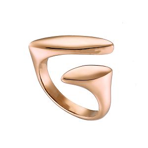 Δαχτυλίδι Από Ανοξείδωτο Ατσάλι Ροζ Επιχρυσωμένο AS34451