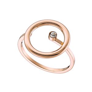 Δαχτυλίδι Από Ανοξείδωτο Ατσάλι Ροζ Επιχρυσωμένο AS34457