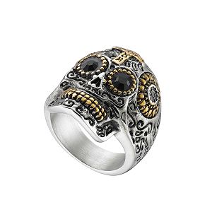 Δαχτυλίδι Από Ανοξείδωτο Ατσάλι Με ΝεκροκεφαλήAS34467