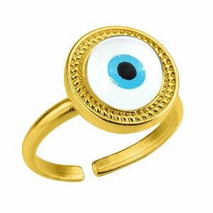 Δαχτυλίδι Από Ορείχαλκο Επιχρυσωμένο 24K Με Ματάκι AA34488