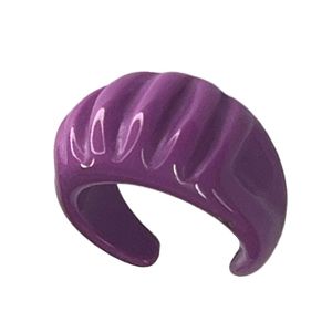 Δαχτυλίδι Ρητίνης Wide Lines Resin Ring Μώβ  NI37004