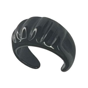 Δαχτυλίδι Ρητίνης Wide Lines Resin Ring Μαύρο  NI37005