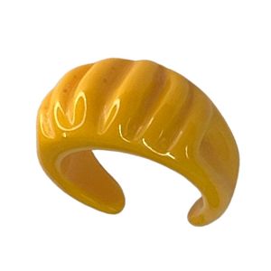 Δαχτυλίδι Ρητίνης Wide Lines Resin Ring Κίτρινο  NI37006