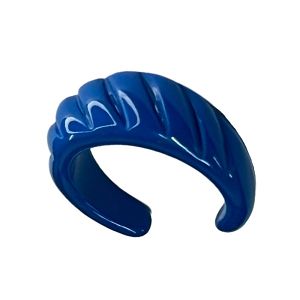 Δαχτυλίδι Ρητίνης Narrow Lines Resin Ring Μπλέ NI37011