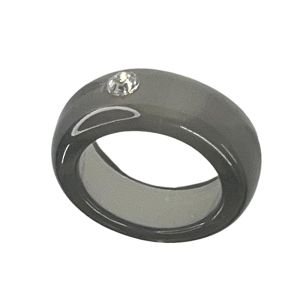 Δαχτυλίδι Ρητίνης με Κρύσταλλο Crystal Resin Ring Μαύρο NI37012