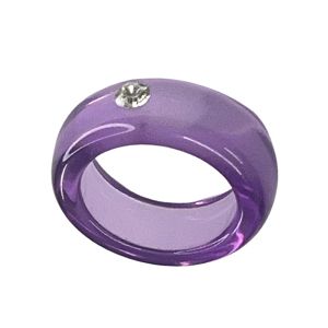 Δαχτυλίδι Ρητίνης με Κρύσταλλο Crystal Resin Ring Μώβ NI37013
