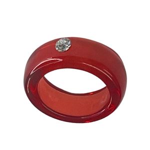 Δαχτυλίδι Ρητίνης με Κρύσταλλο Crystal Resin Ring Κόκκινο NI37014