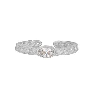 Δαχτυλίδι Excite με λευκό ζιργκόν από επιπλατινωμένο ασήμι 925. D-37-AS-S-71