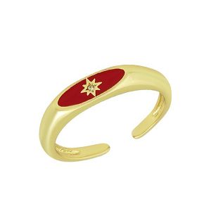 Δαχτυλίδι Από Ορείχαλκο Επιχρυσωμένο 24K Με Αστέρι  NI37246