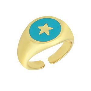 Δαχτυλίδι Από Ορείχαλκο Επιχρυσωμένο 24K Με Αστέρι  NI37248