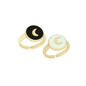 Δαχτυλίδι Από Ορείχαλκο Επιχρυσωμένο 24K Με Φεγγάρι NI37255