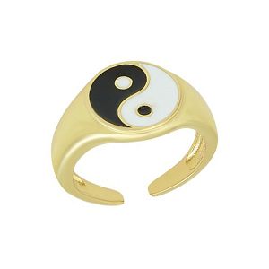 Δαχτυλίδι Από Ορείχαλκο Επιχρυσωμένο 24K Με Ying Yang NI37263