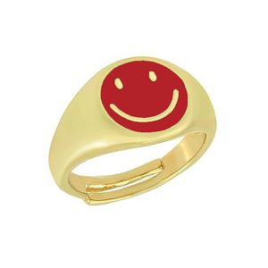 Δαχτυλίδι Από Ορείχαλκο Επιχρυσωμένο 24K Με Smiley Face NI37269