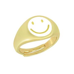 Δαχτυλίδι Από Ορείχαλκο Επιχρυσωμένο 24K Με Smiley Face NI37271
