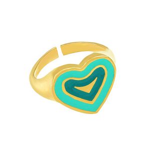 Δαχτυλίδι Από Ορείχαλκο Επιχρυσωμένο 24K Με Καρδιά NI37284