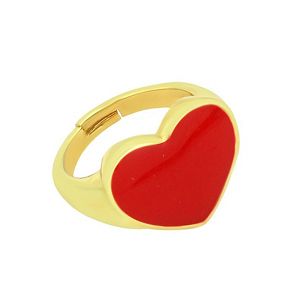 Δαχτυλίδι Από Ορείχαλκο Επιχρυσωμένο 24K Με Καρδιά NI37292