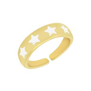 Δαχτυλίδι Από Ορείχαλκο Επιχρυσωμένο 24K  Με Αστέρια NI37356