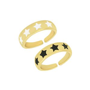 Δαχτυλίδι Από Ορείχαλκο Επιχρυσωμένο 24K  Με Αστέρια NI37356