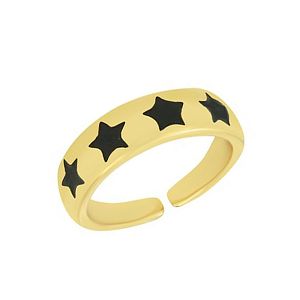 Δαχτυλίδι Από Ορείχαλκο Επιχρυσωμένο 24K  Με Αστέρια NI37357