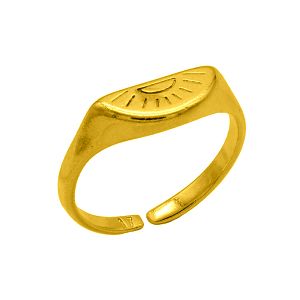 Δαχτυλίδι Από Ορείχαλκο Επιχρυσωμένο 24Κ Έθνικ Οβάλ PF37384