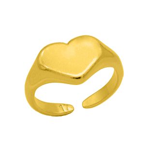 Δαχτυλίδι Από Ορείχαλκο Επιχρυσωμένο 24Κ Καρδιά PF37390