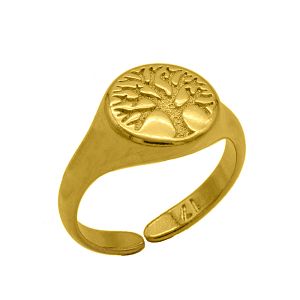 Δαχτυλίδι Από Ορείχαλκο Επιχρυσωμένο 24Κ Με Δέντρο PF37400