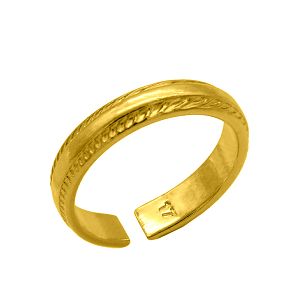Δαχτυλίδι Από Ορείχαλκο Επιχρυσωμένο 24Κ PF37416